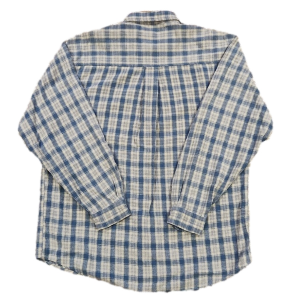 Lemon & Soda Blue & Gray Plaid Casual Button-Up Shirt - Picture 4 of 6